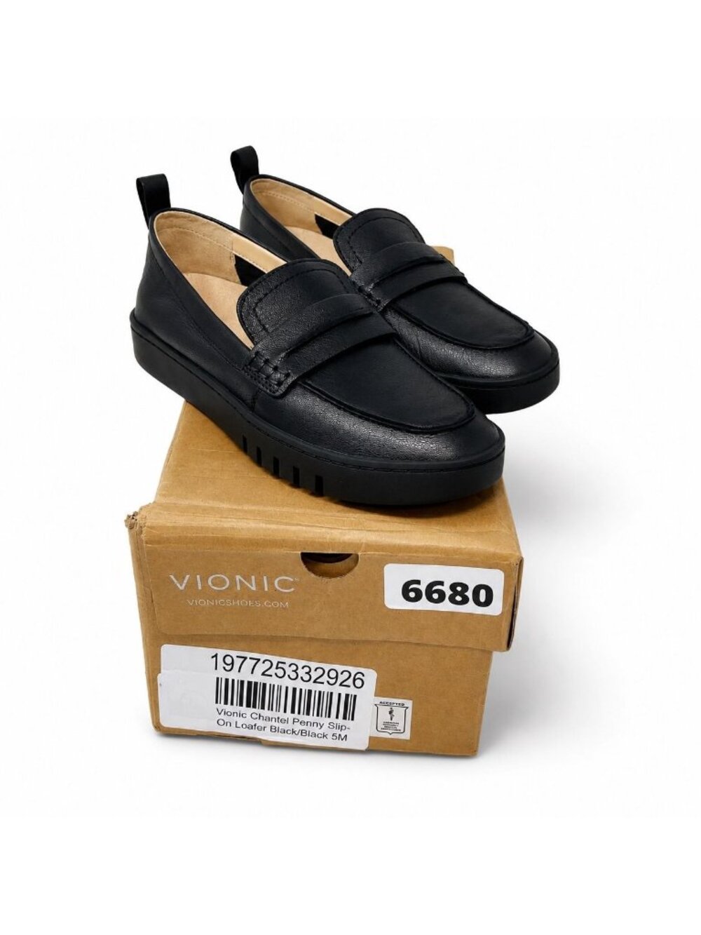 Vionic Chantel Penny Supportive Black Leather Slip-On Loafer Womens 5 Comfort Sh - Picture 3 of 10